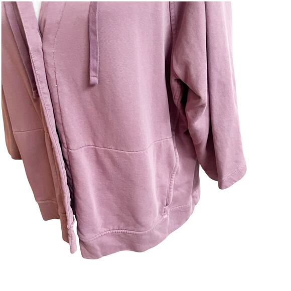 J. Jill Organic Cotton One Button Hooded Sweater Pink Size Large Petite Terry - Picture 9 of 12